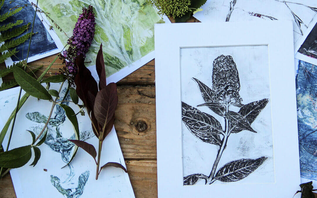 Workshop botanische prints maken bij tuincentrum Huiting